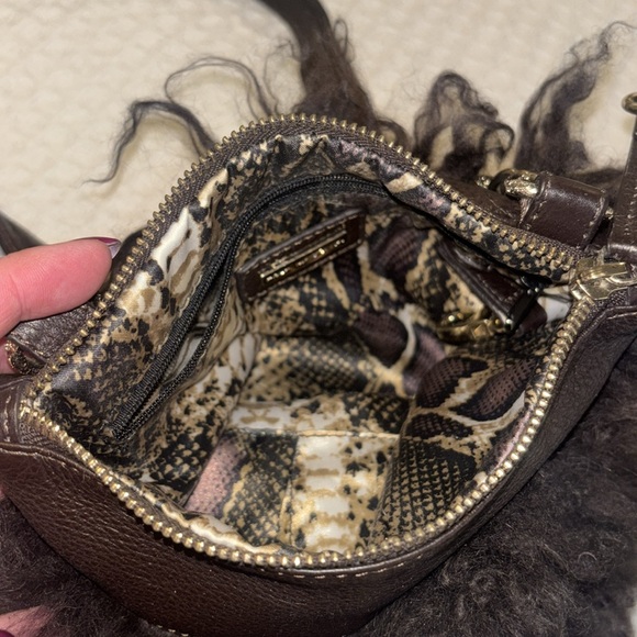 Brown Furry Shoulder Bag - Picture 3 of 4